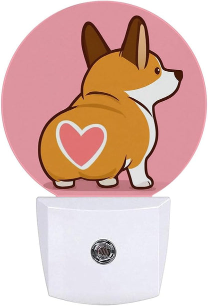 Corgi Dog Night Light Auto Sensor Led Dusk to Dawn Lamp Home Decor for Men Women