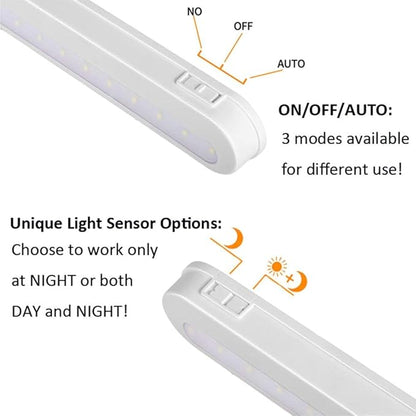 T01L LED Closet Light - BLS Super Bright 20 LED Under Cabinet Lighting Battery Powered/DC Input Wireless Motion Sensing Light, Auto On Off Switch, Motion Sensor & Light Sensor, 2 Pack