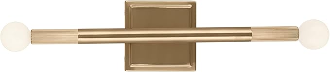 Kichler Odensa 2-Light Wall Vanity, Modern Light in Champagne Bronze, Mount Horizontally or Vertically, for Illuminating Art, TV, Mirrors, Bookshelves, Bed, Vanity, Bar, Hallways (17" x 5"), 52556CPZ
