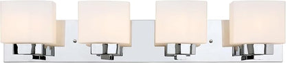 Design House Dove Creek Bathroom Light Fixtures - Traditional 4-Light Vanity Lights for Bathroom - Dimmable Vanity Lights with Frosted Glass – Polished Chrome – Design House, 589671
