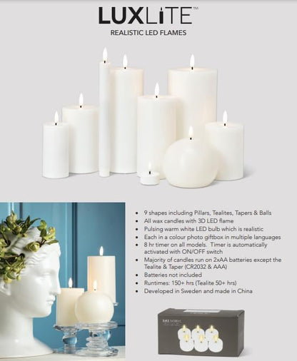 Abbott Collection Wax LED Flameless Pillar Candle - Sand (3x6 H)