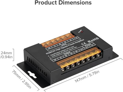BTF-LIGHTING CCT RGB RGBW RGBCCT 5 Channel High Speed Signal Amplifier Controller Work with 3PIN 4PIN 5PIN 6PIN DC12V/DC24V Max 10A 5050SMD LED Strip Suitable for Long Distance Light Projects