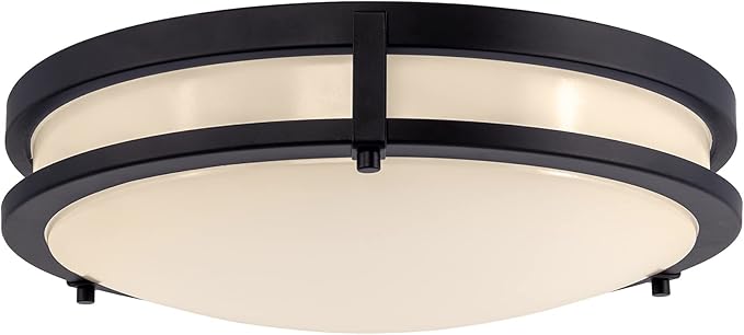 Design House Ripon 14.5 Inch Integrated LED Indoor Ceiling Light, Dimmable, Matte Black – Design House, 578641-BLK