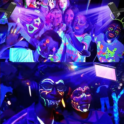 Black Lights 600W LED Flood Light with Plug(6ft Cable), IP66 Waterproof Black Lights for Party, Stage Lighting, Aquarium, Body Painting, Halloween, Neon Glow in The Dark (2 Pack)