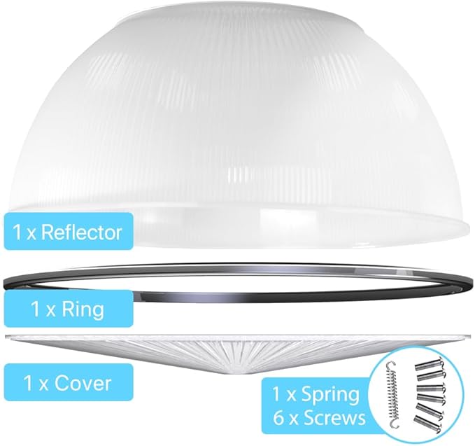 HYPERLITE 60 Degree PC Reflector ONLY for Hero Series LED High Bay Light 1-Pack (Milky Reflector with Cover)