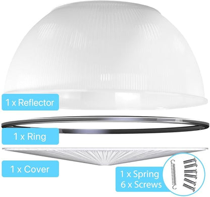 HYPERLITE 60 Degree PC Reflector ONLY for Hero Series LED High Bay Light 1-Pack (Milky Reflector with Cover)