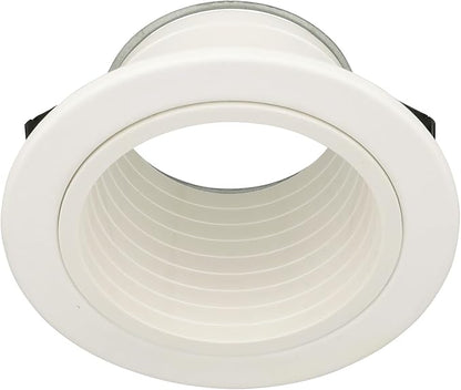 HALO E26 Series 4 in. White Recessed 4001WB-12PK Ceiling Light Plastic Step Baffle with White Trim Ring
