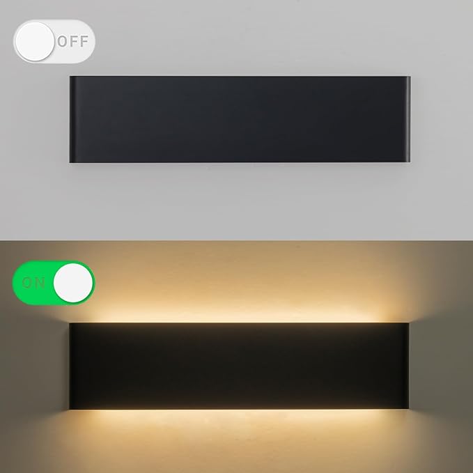 21.65 in LED Bathroom Vanity Light, Modern Black Hardwired Vanity Lights for Bathroom Over Mirror, 24W, 5 CCT Adjustable 3000K-6500K Wall Mounted Bathroom Light Fixture, 2 Pack