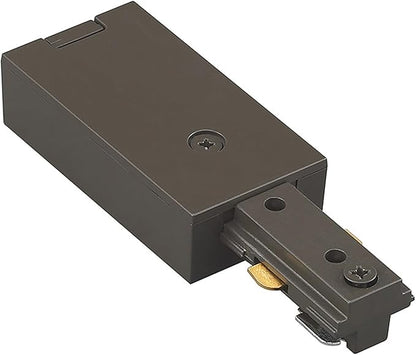 WAC Lighting H Track 120V Live End Power Feed Connector to Power Track from Either End for H Style 3-Wire Track Systems in Dark Bronze