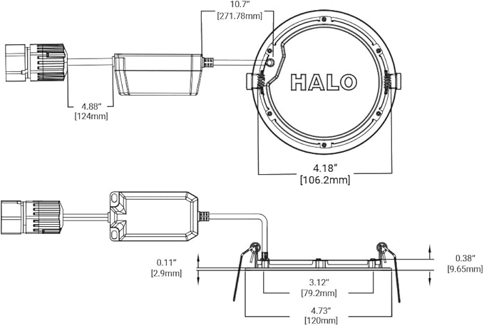 HALO Quicklink 4 Inch Canless Ultra-Thin Recessed Lighting LED Wafer Light for Ceiling and Shower - 6 Pack Starter Kit - 605 Lumens - 5 Selectable Color Temperatures, 0-10V Commercial Dimming