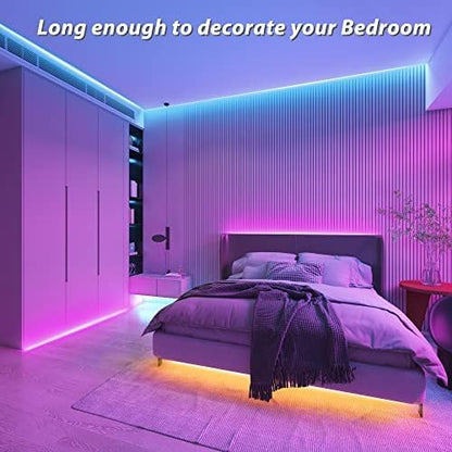 Ledagic Led Lights for Bedroom 60FT RGB Led Strip Lights Music Sync Color Changing, Dimmable Led Light Strip with Remote App Control, Super Bright Led Tape Light Room Home Gaming Accessories