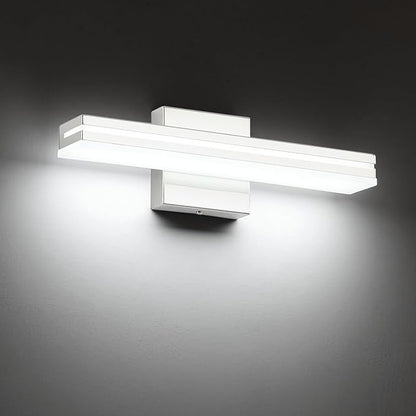 SineRise 16-Inch LED Modern Bathroom Vanity Light Bar, Chrome Modern Acrylic Bathroom Wall Lighting Fixtures Over Mirror (Cool White 6000K)