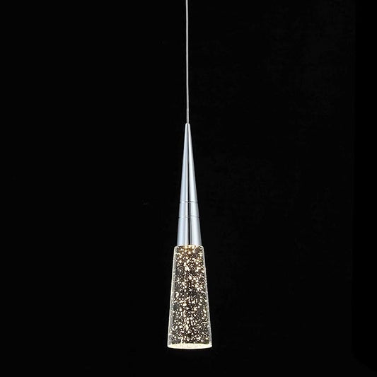 JoollySun Modern Crystal Pendant Light: Chrome Mini Cone Ceiling Hanging Lights for Kitchen Island Bathroom