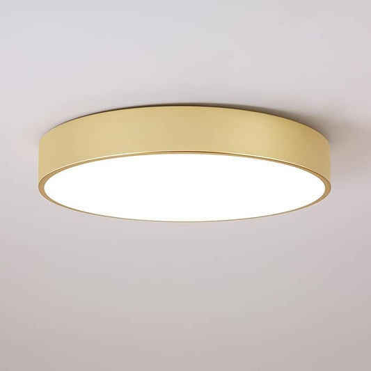 18.1 inch Large Flush Mount Dimmable LED Ceiling Light, 5CCT Modern Round Close to Ceiling Lighting Fixtures, Minimalist Gold Ceiling Lamp for Bedroom, Living Room
