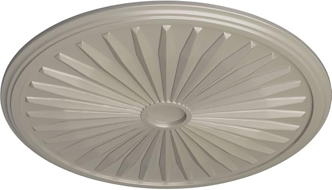 Ekena Millwork CM33LEPWS 33 1/8"OD X 3 1/2"ID X 1 3/8"P Leandros Ceiling Medallion Fits Canopies Up To 5", Pearl White