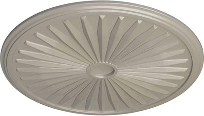 Ekena Millwork CM33LEPWS 33 1/8"OD X 3 1/2"ID X 1 3/8"P Leandros Ceiling Medallion Fits Canopies Up To 5", Pearl White