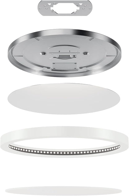KICHLER Ara 11.03" Modern Minimal Round LED Flush Mount in White, for Damp Indoor Locations, Main Light Source, Integrated LED, Edge-Lit Technology, 1600 Lumens, Dimmable to 10%, 53011WH30