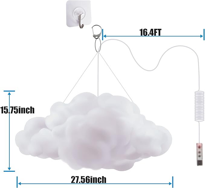 LED Cloud Light, RGB Cloud Lamp with IC Remote Control and APP Control Cool Lights Sync Music Color Changing Led Lights for Bedroom Ceiling Adults and Kids Modern Home & Room Decor