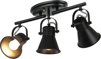 3-Lights Ceiling Track Lighting Fixtures Can Used for Mirror Front Wall Lights, Adjustable Ceiling Spotlight 3-Light Vanity Lamp