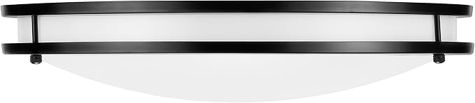 Maxxima 16 in. LED Flush Mount Ceiling Light, 3600 Lumens, 5 CCT 2700K/3000K/3500K/4000K/5000K, Round Color Selectable Black Trim Dual Ring Fixture, Dimmable