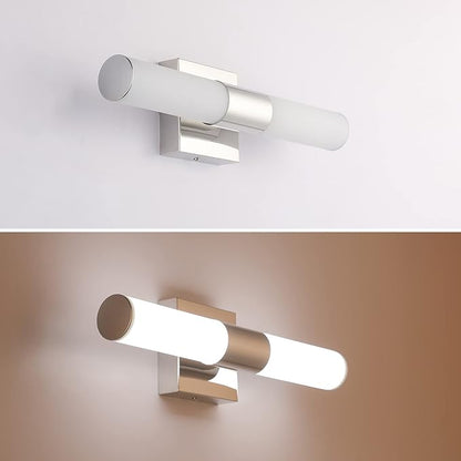 Bathroom Vanity Light Fixture, 16" Inches 8W 6000K Chrome LED Mirror Lights for Bathroom Wall Sconces Bar Lighting