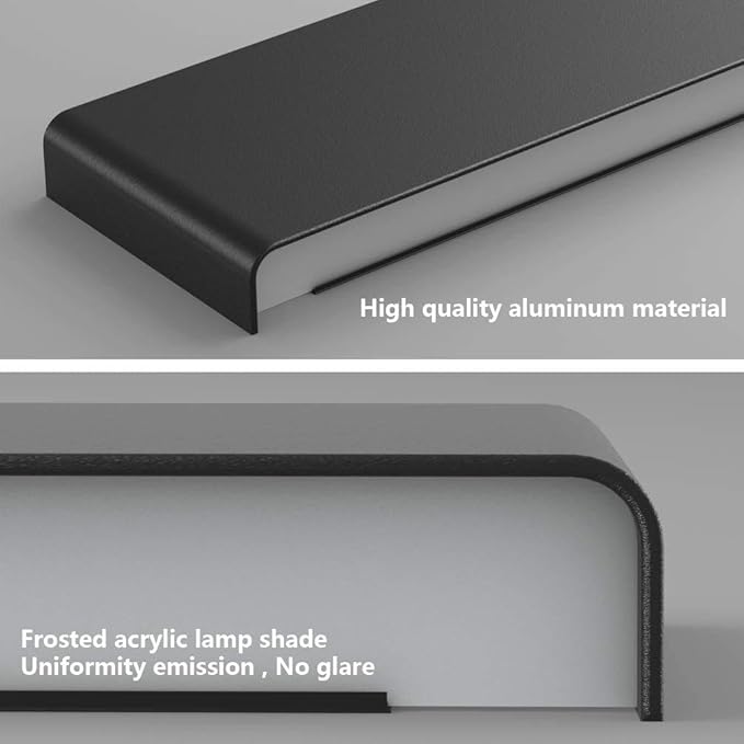 Ralbay LED Modern Bathroom Vanity Light 43.3"/35W Up and Down Matte Black LED Vanity Light for Bathroom Wall Light Fixtures