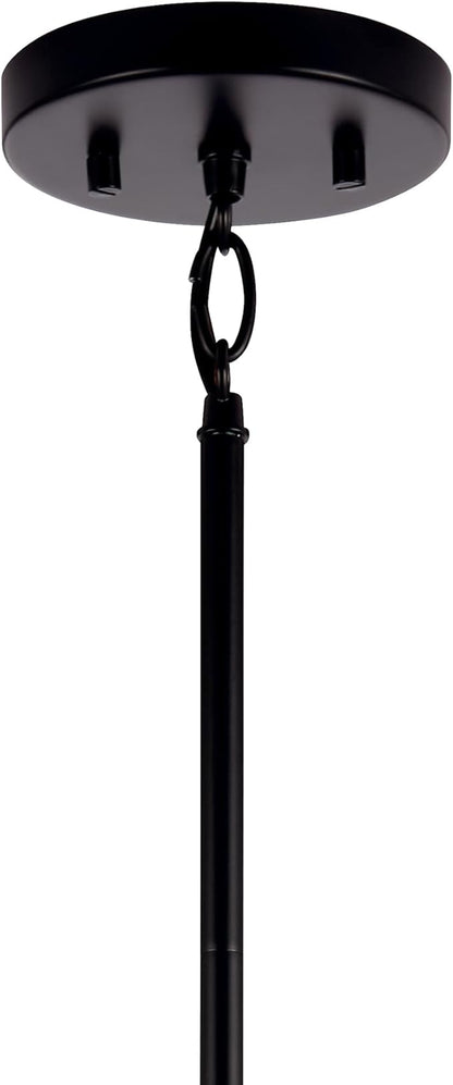 Kichler Madden 1-Light Mini Pendant Light with Clear Glass in Black, Modern Kitchen Island Hanging Light Fixture for Bathroom or Kitchen, Sloped Ceiling Compatible (15" x 7"), 52725BK