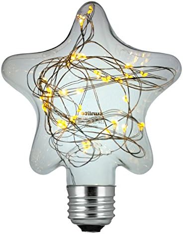 Sunlite 41056-SU LED Decorative String Light Bulb Star Shaped Lightbulb, 3 Pack, Warm White