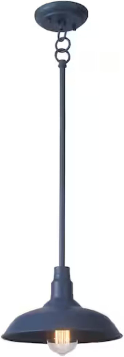 Indoor/Outdoor Mini Pendant Light, 10"" Vintage Farmhouse Decor Adjustable for Kitchen, Restaurant, Dining Room, Cafe, Patio, Entryway, Yard, Waterproof Pendant in Blue Finish…, SHEL000078