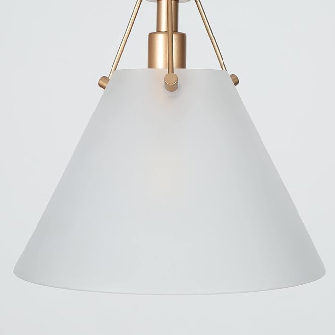 KSANA Gold Pendant Light, Modern Pendant Lights Kitchen Island with Frosted Glass Pendant Hanging Lights for Dining Room, Kitchen, Bedroom, 7.9" W