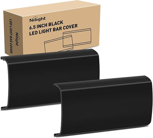 Nilight 6.5 Inch LED Light Bar Cover 2 PCS Black Protective Covers Durable Polycarbonate Lens Waterproof Dustproof Scratch-Proof for Double-Row Lights Off Road Driving Lighting