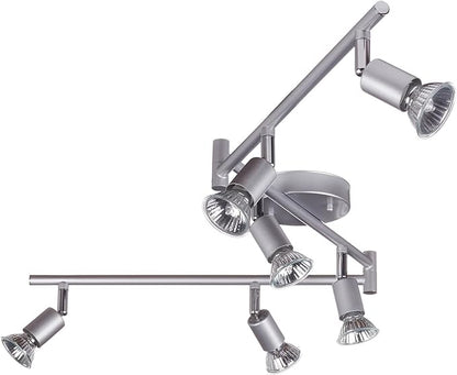 Globe Electric 59351 Payton 6-Light Foldable Track Lighting, Matte Silver