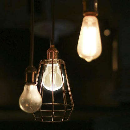 Feit Electric Vintage Exposed Filament Smoke Glass LED AT19 with a Medium E26 Base Light Bulb - 60W Equivalent - 10 Year Life - 300 Lumen - 5000K Daylight - Dimmable | Original Vintage