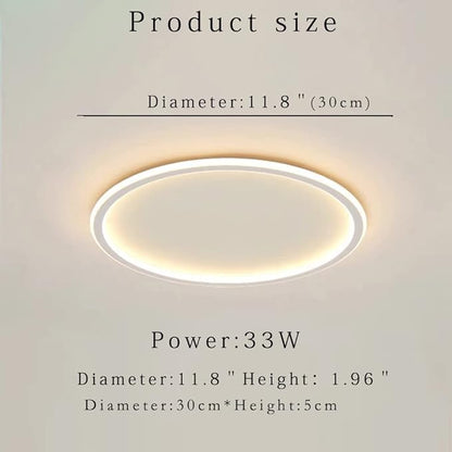 Dimmable LED Ceiling Light Fixture Flush Mount,12" Modern Round Recessed Ceiling Lamp with APP Adjustment,White 3000K-6000K Ceiling Lamp 33W Close to The Ceiling Lighting Living Room Bedroom