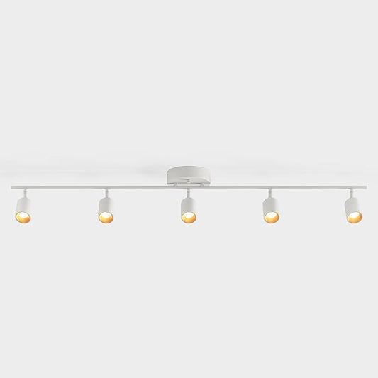 Shura White 5-Light Track Light with Adjustable Heads, Integrated LED Bulbs, 4 ft. Track Lighting Kit Ceiling Light, 3000k, 2450 Lumens