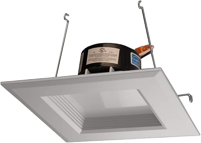 NICOR Lighting 5 inch White Square LED Recessed Downlight in 4000K (DQR5-10-120-4K-WH-BF)