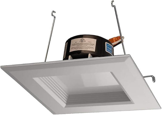 NICOR Lighting 5 inch White Square LED Recessed Downlight in 4000K (DQR5-10-120-4K-WH-BF)