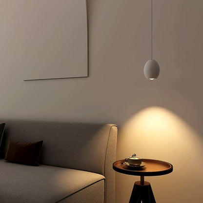 Aisilan Modern Dimmable Pendant Light, 7W LED Adjustable Hanging Light for Kitchen Island, Bedroom, Dining Room, Bar, 3000K, CRI 97+, Matte White, Triac Dimmable with Pulley Lifting System