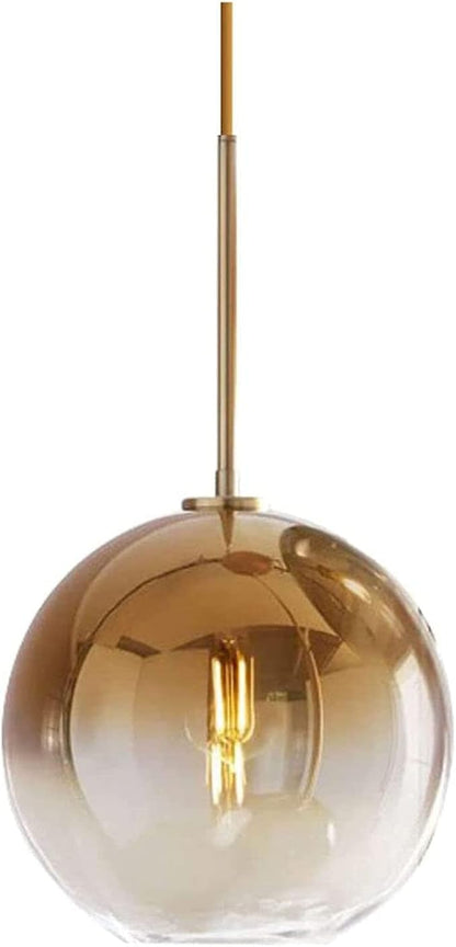 Gradient Color Glass Pendant Light,Modern Glass Hanging Light Chandelier Light (Gold, 30cm)