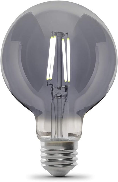 Feit Electric Vintage Exposed Filament Smoke Glass LED G25 with a Medium E26 Base Light Bulb - 60W Equivalent - 10 Year Life - 150 Lumen - 5000K Daylight - Dimmable | Original Vintage