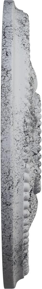 Ekena Millwork CM18ED1UWC Edinburgh Ceiling Medallion, 18 1/8 OD x 3 1/2 ID x 2 3/4 P, Ultra Pure White Crackle