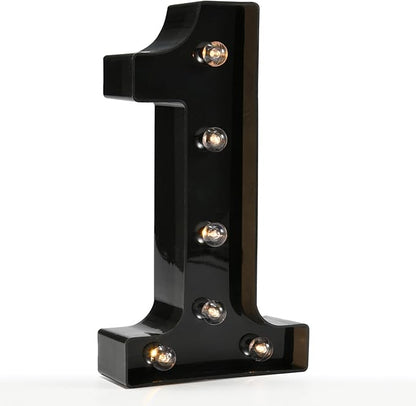 Light Up Black Alphabet Marquee Number Sign LED Marquee Number Lights Sign for Night Light Home Bar Christmas Lamp Birthday Party Wedding Decoration 1