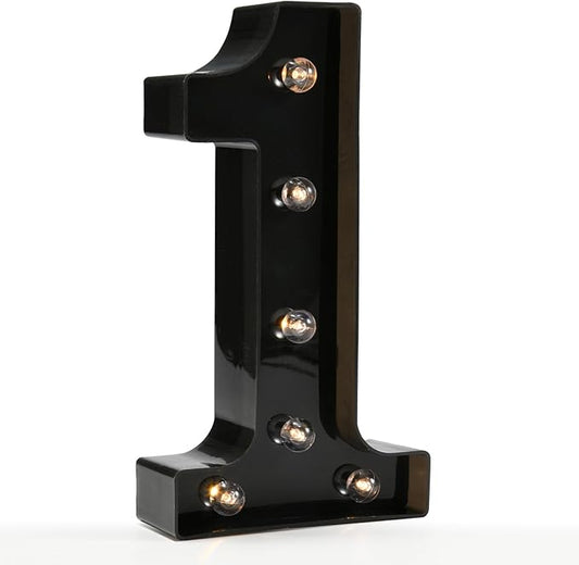 Light Up Black Alphabet Marquee Number Sign LED Marquee Number Lights Sign for Night Light Home Bar Christmas Lamp Birthday Party Wedding Decoration 1