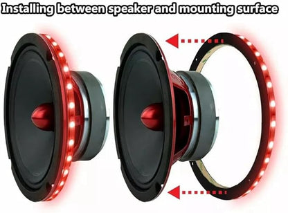 4PCS 6.5" RGB Dream Color Chasing Symphony LEDs Addressable Speaker Rings Lights with Wireless RF Remote Bluetooth App Control Coaxial Speaker Lights Slingshot