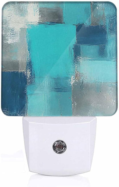 Wall Texture Night Light Turquoise Plug into Wall with Dusk to Dawn Light Sensors 0.5W Warm Nightlights for Bedroom Bathroom Hallway