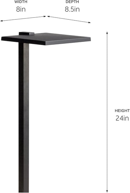 12 Volt 3000K LED 8" Shallow Shade Path Light in Textured Black
