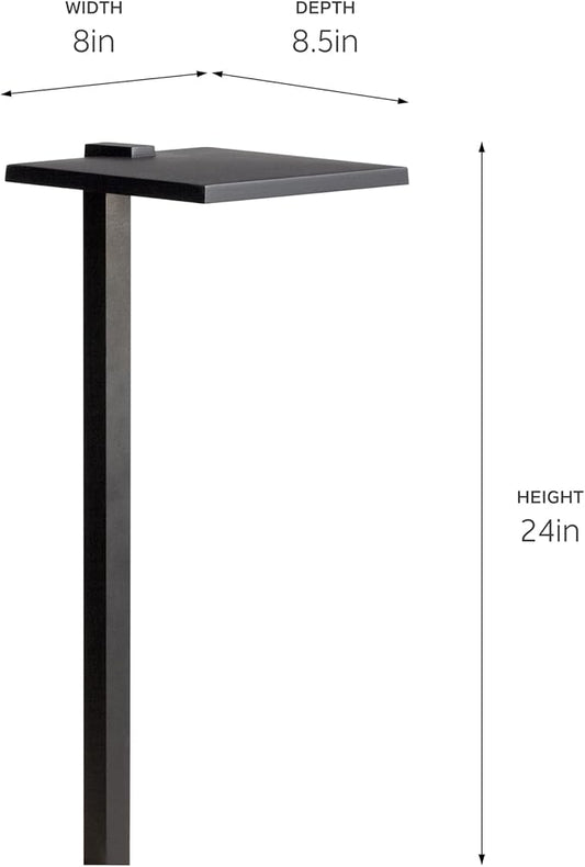 12 Volt 3000K LED 8" Shallow Shade Path Light in Textured Black