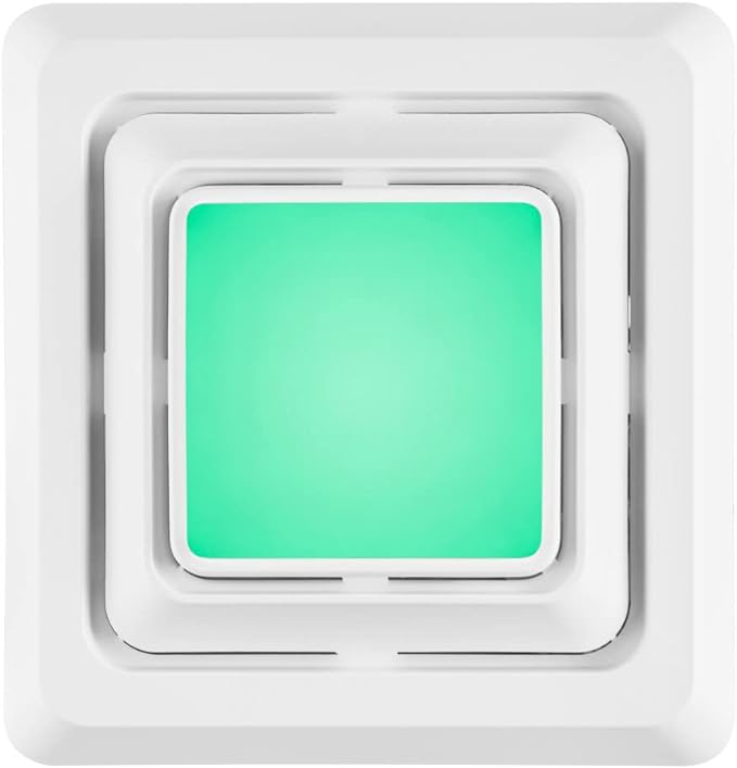 Broan-NuTone FG600RGBS Customizable Color Changing LED Cover/Grille for Bathroom Fans, Easy DIY Install, Smart Phone App, Bright White