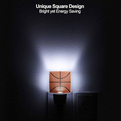 Basketball Background Night Lights Plug into Wall Highly Detailed Texture Night Light with Dusk to Dawn Sensor for Home Bedroom Bathroom Living Room 0.5W Sleep-Friendly