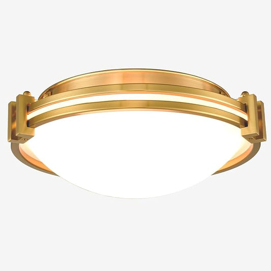 Modern Gold 2-Light Flush Mount Ceiling Light with Milk Glass 12 Inches Ceiling Light Fixtures Hardwired Mid Century Brass Flush Mount Lamp for Bedroom Hallway Kitchen